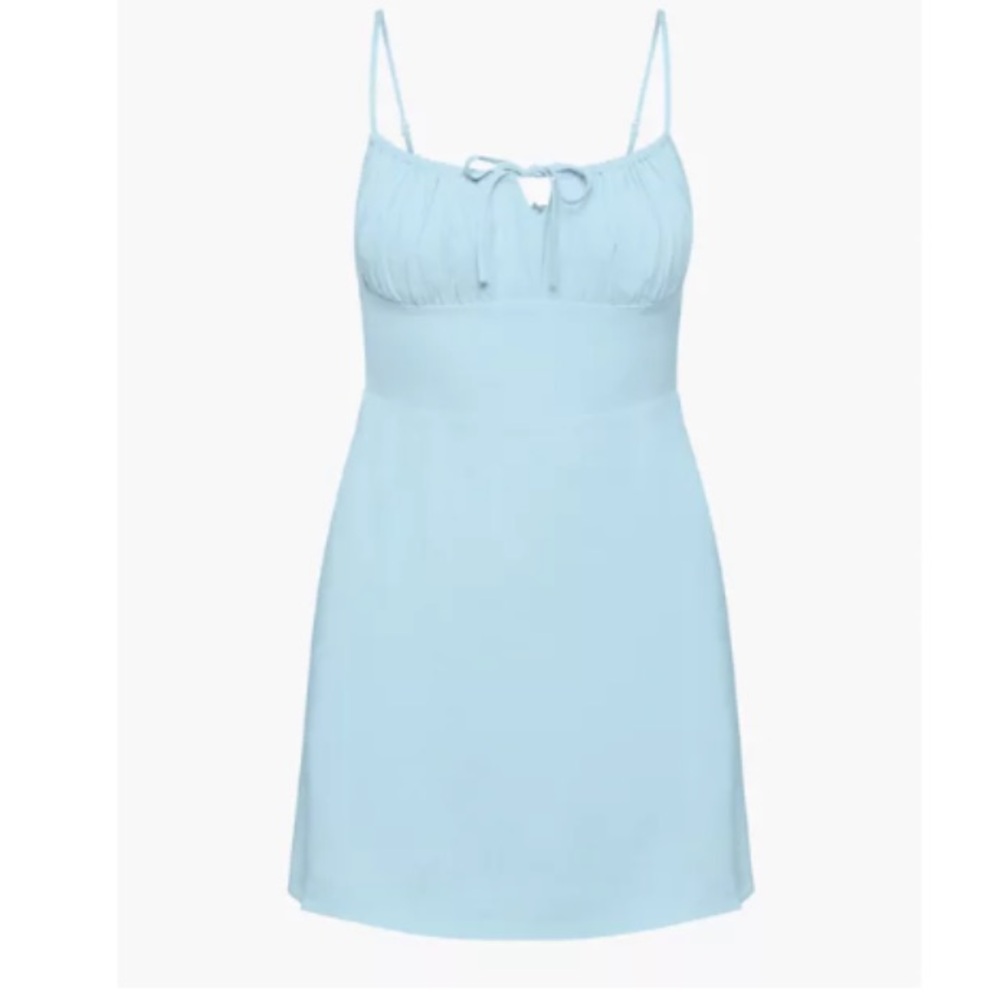 Sunday Best Blue Spaghetti-Strap Mini Dress (size S, never worn)